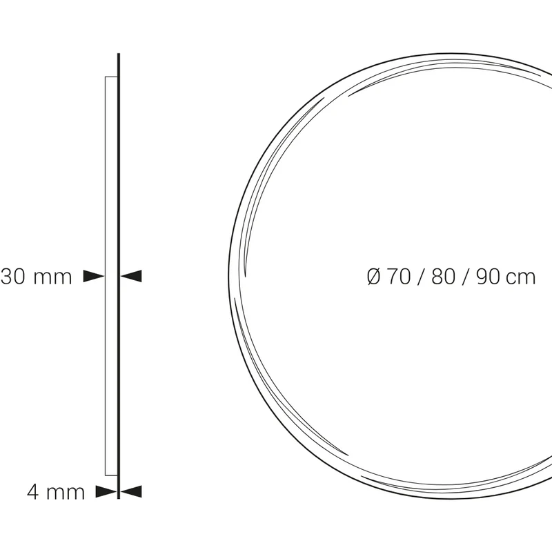 Espejo LED AQUILEA Dyled – Luz Frontal + Retroiluminada, Antivaho y Control Táctil (70, 80, 90 cm)