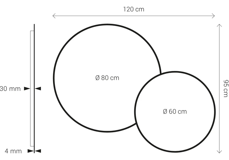 Espejo LED PÓPULO Dyled 120x95 cm – Antivaho, Luz Regulable y Marco Negro Moderno