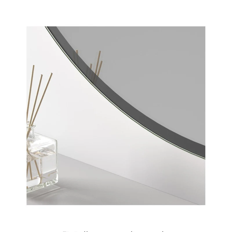 Espejo LED PÓPULO Dyled 120x95 cm – Antivaho, Luz Regulable y Marco Negro Moderno