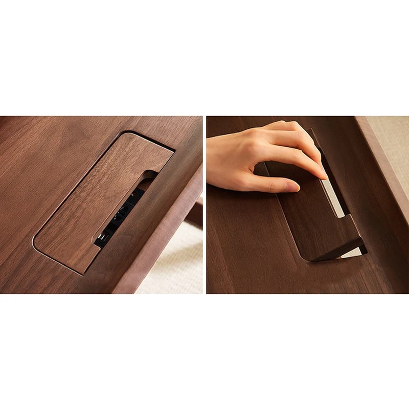 Cozy Nook L-Shape Walnut Wood Writing Desk