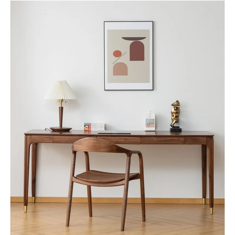 Clean Lines Modern Workspace Walnut Wood Standing Desk