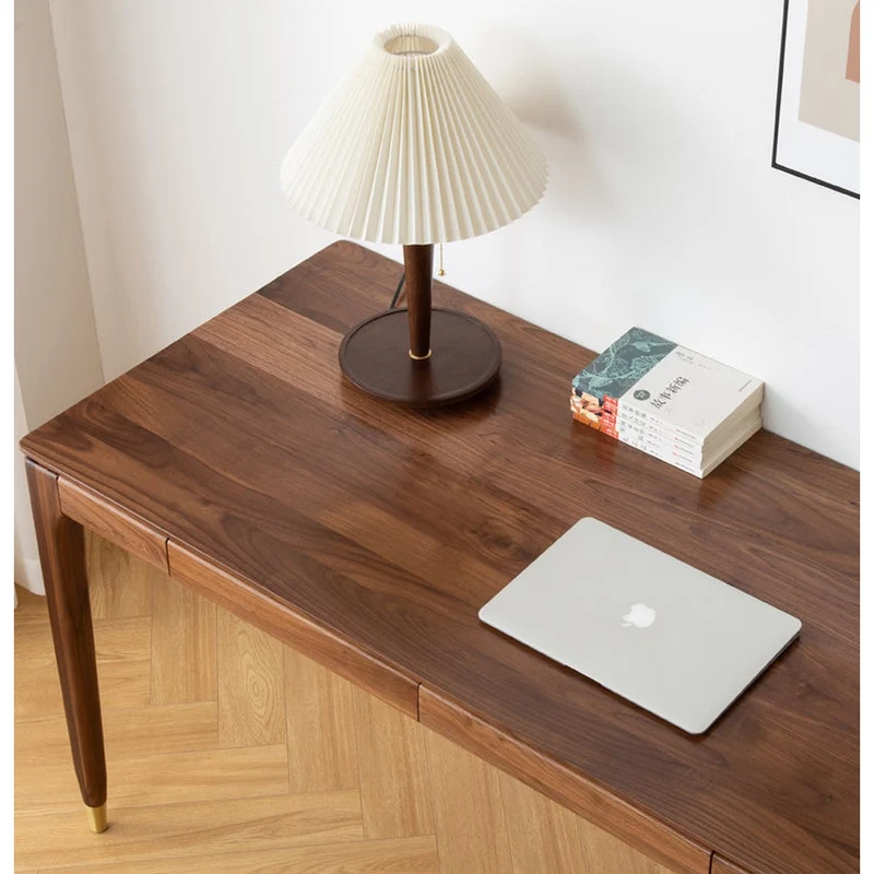Clean Lines Modern Workspace Walnut Wood Standing Desk