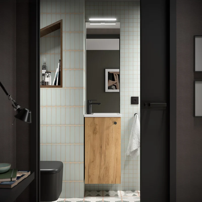 Conjunto MARVILLE con Lavabo y Espejo Panoramico (72x40x22 cm)
