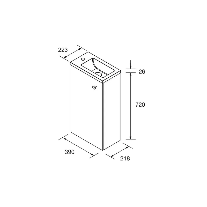 Mueble de baño Compacto MARVILLE con Lavabo (72x40x22 cm)