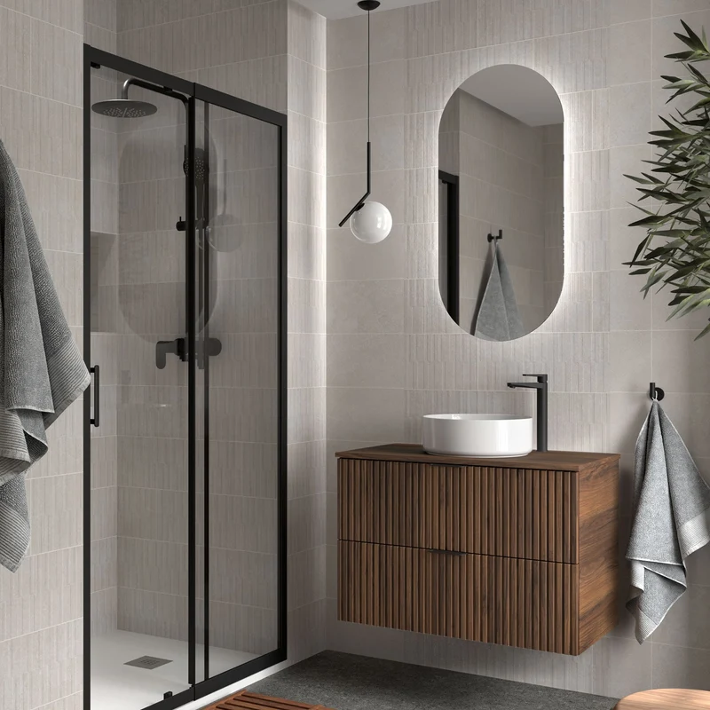 Mueble de Baño BIBA 2 Cajones con Encimera – Diseño 3D y Máxima Capacidad