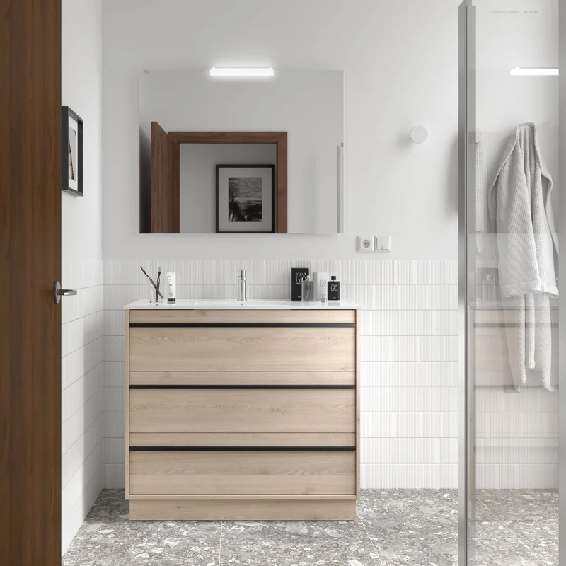 Mueble de Baño ATTILA de 3 Cajones con Lavabo Integrado | Diseño Urbano y Minimalista