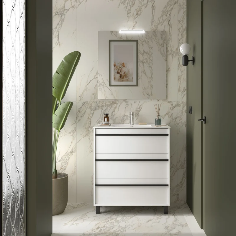 Mueble de Baño ATTILA de 3 Cajones con Lavabo Integrado | Diseño Urbano y Minimalista