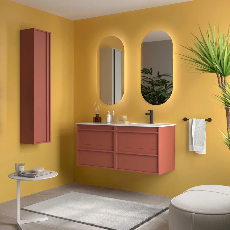 Conjunto ATTILA de Salgar con Lavabo Desplazdo de 120 cm | 4 Cajones y 9 Acabados