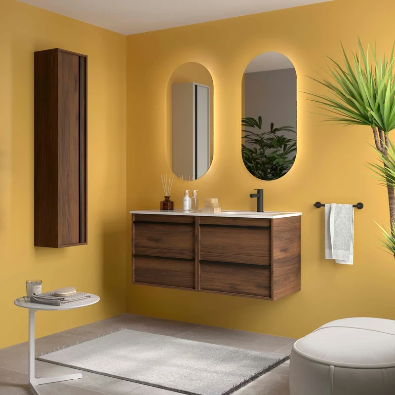 Conjunto ATTILA de Salgar con Lavabo Desplazdo de 120 cm | 4 Cajones y 9 Acabados