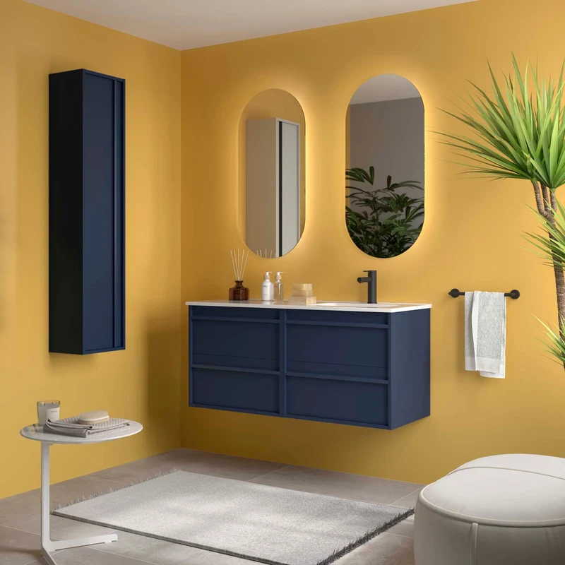 Conjunto ATTILA de Salgar con Lavabo Desplazdo de 120 cm | 4 Cajones y 9 Acabados