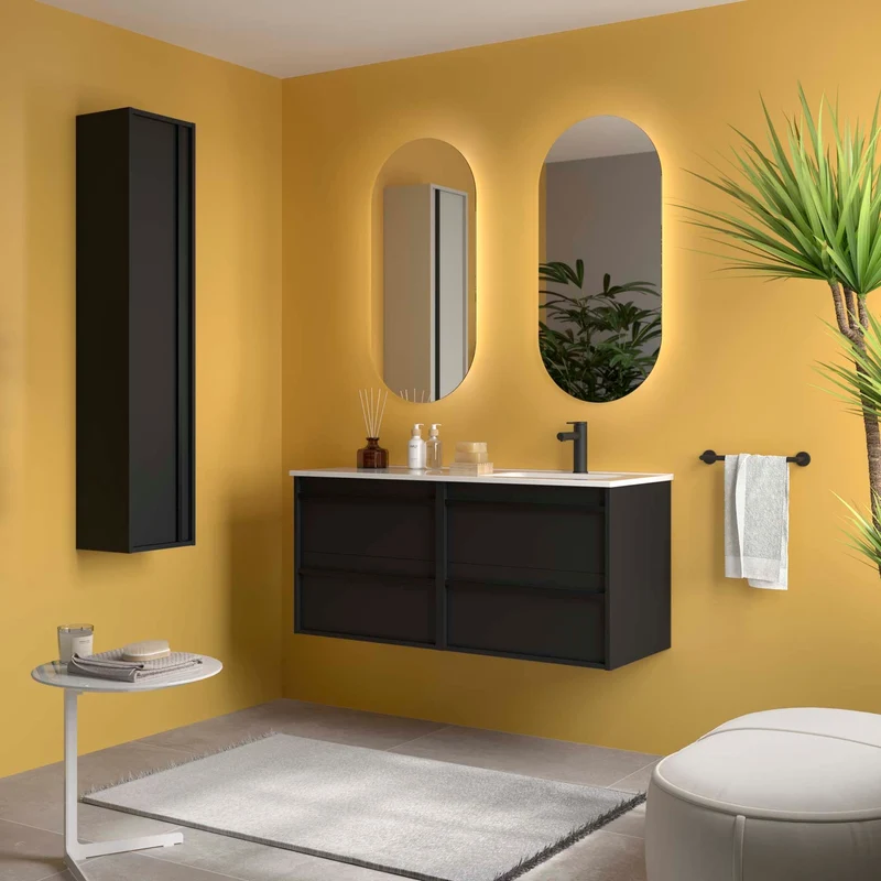 Conjunto ATTILA de Salgar con Lavabo Desplazdo de 120 cm | 4 Cajones y 9 Acabados