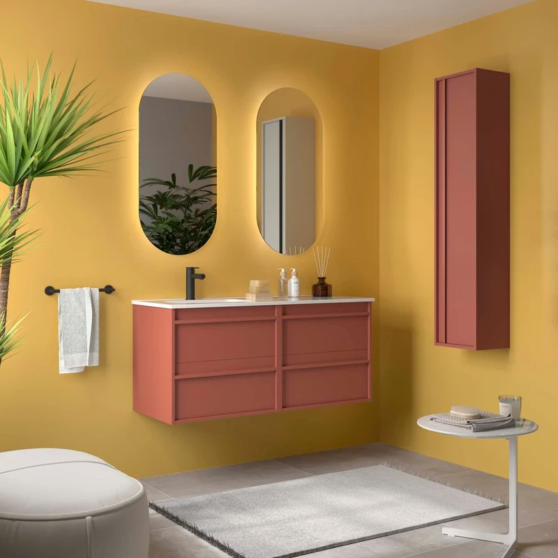 Conjunto ATTILA de Salgar con Lavabo Desplazdo de 120 cm | 4 Cajones y 9 Acabados
