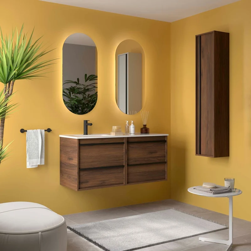 Conjunto ATTILA de Salgar con Lavabo Desplazdo de 120 cm | 4 Cajones y 9 Acabados