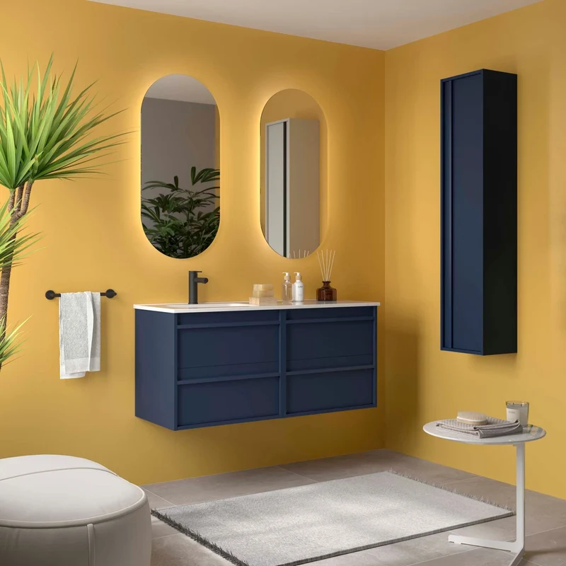 Conjunto ATTILA de Salgar con Lavabo Desplazdo de 120 cm | 4 Cajones y 9 Acabados