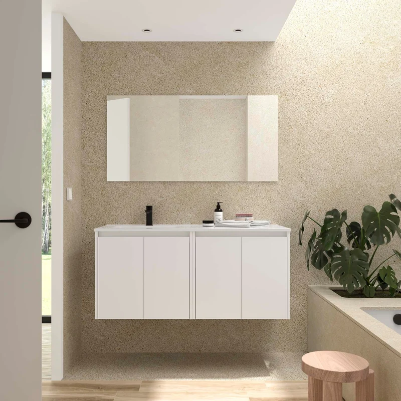 Conjunto de Baño NOJA 120 cm Salgar | 4 Puertas + Lavabo Desplazado