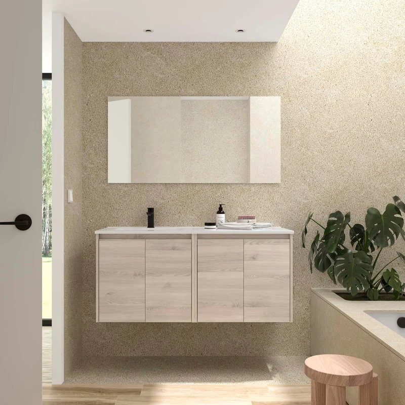 Conjunto de Baño NOJA 120 cm Salgar | 4 Puertas + Lavabo Desplazado
