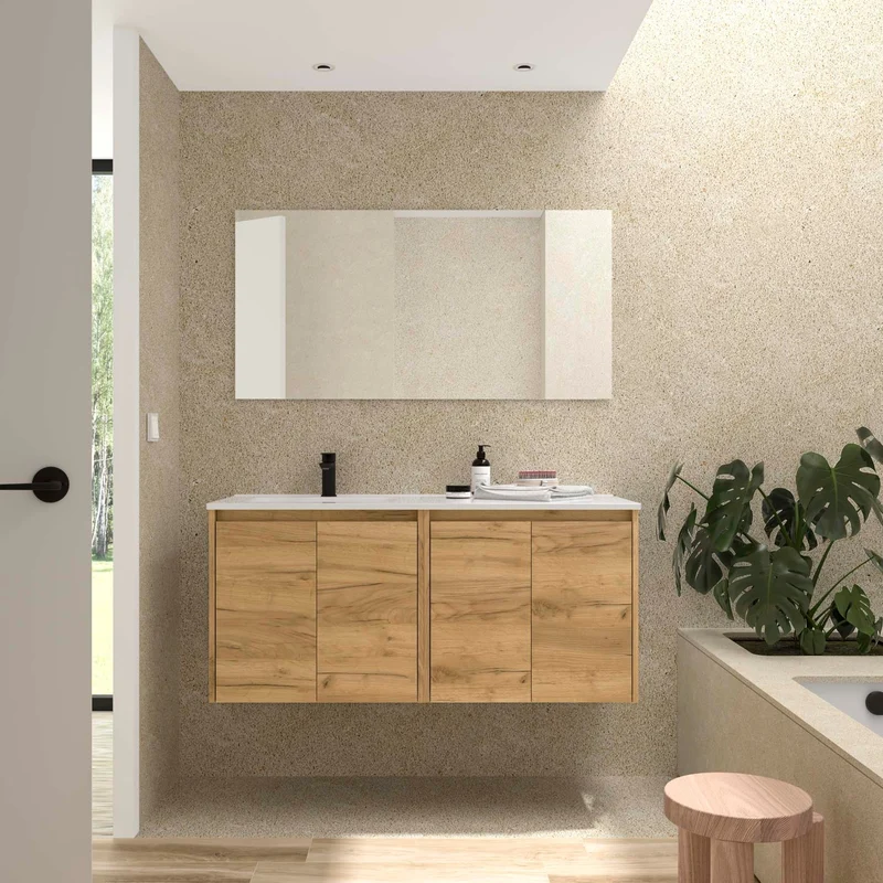 Conjunto de Baño NOJA 120 cm Salgar | 4 Puertas + Lavabo Desplazado