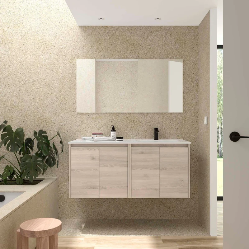 Conjunto de Baño NOJA 120 cm Salgar | 4 Puertas + Lavabo Desplazado