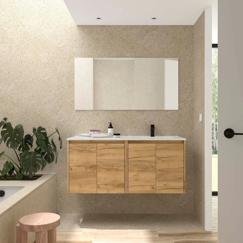Conjunto de Baño NOJA 120 cm Salgar | 4 Puertas + Lavabo Desplazado