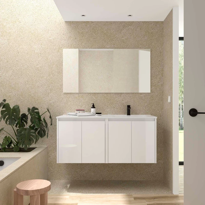 Conjunto de Baño NOJA 120 cm Salgar | 4 Puertas + Lavabo Desplazado
