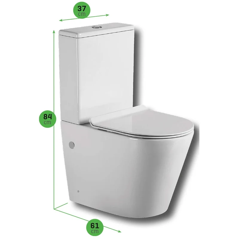 Inodoro BLANCO MATE Rimless modelo Verde de Becrisa