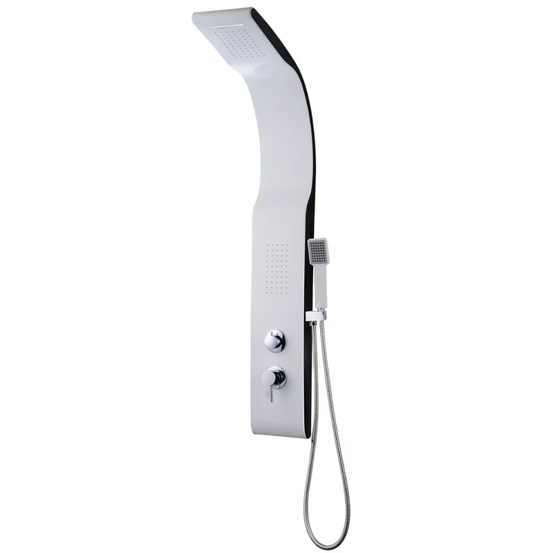 Columna de Ducha Hidromasaje Monomando HELEN de Lluvibath | Diseño Negro/Blanco