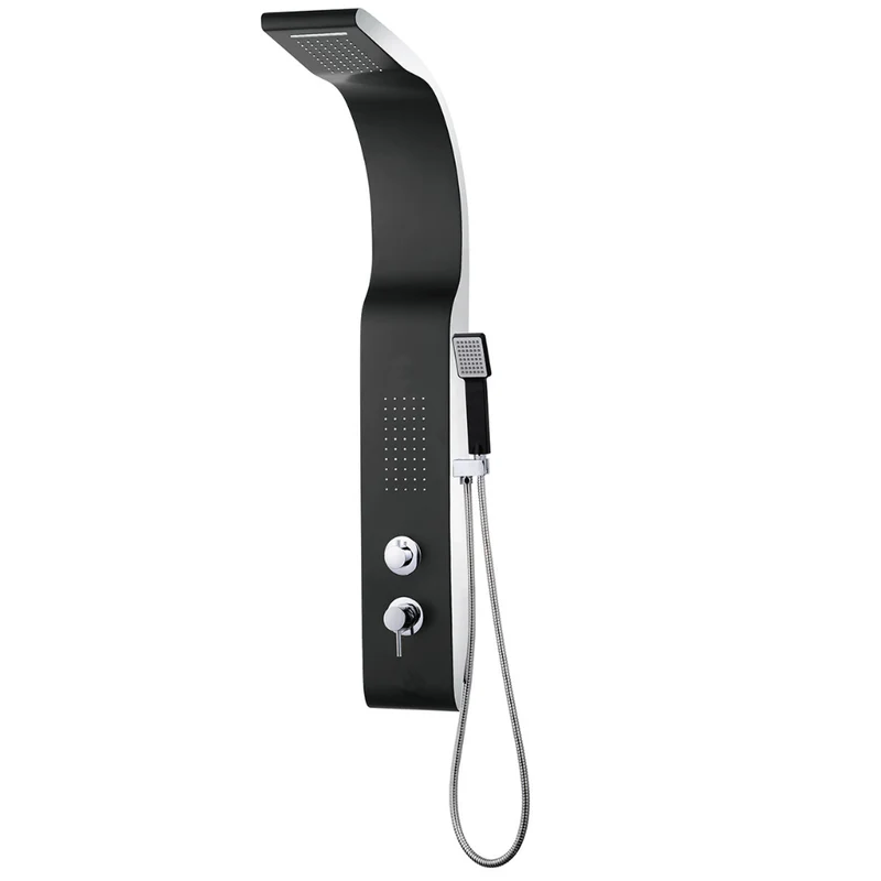 Columna de Ducha Hidromasaje Monomando HELEN de Lluvibath | Diseño Negro/Blanco