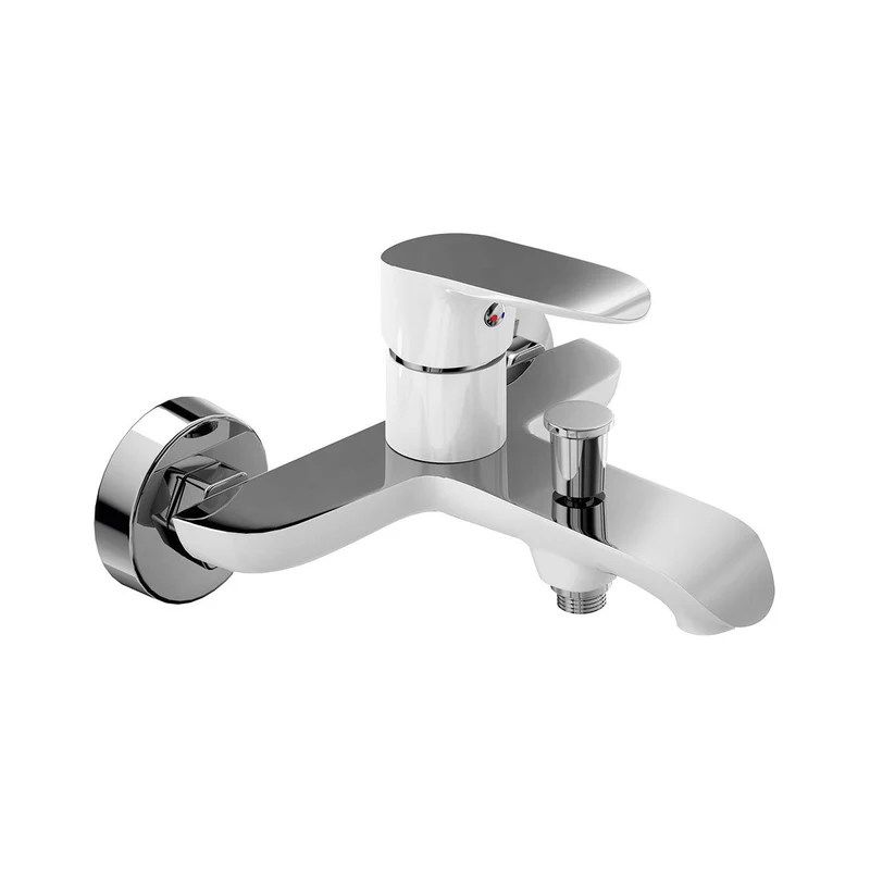 Monomando de bañera DANN de Lluvibath | Diseño moderno en blanco y cromo