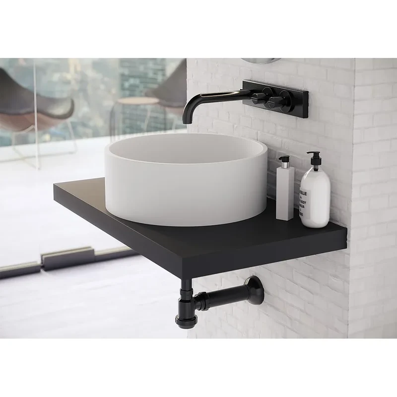 Lavabo Sobre Encimera Bowl Fossil Natura Blanco Mate