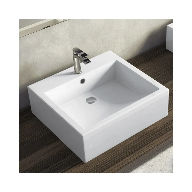 Lavabo Sobre Encimera Duna Fossil Natura Blanco Brillo
