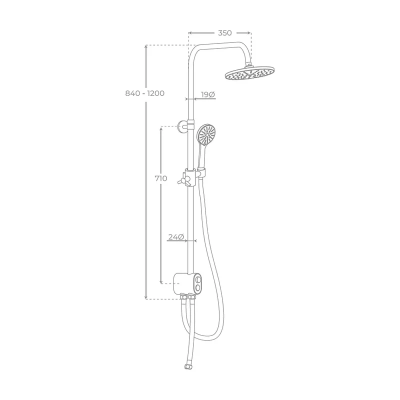 Columna de Ducha Monomando Design Fossil Natura Cromado Brillo