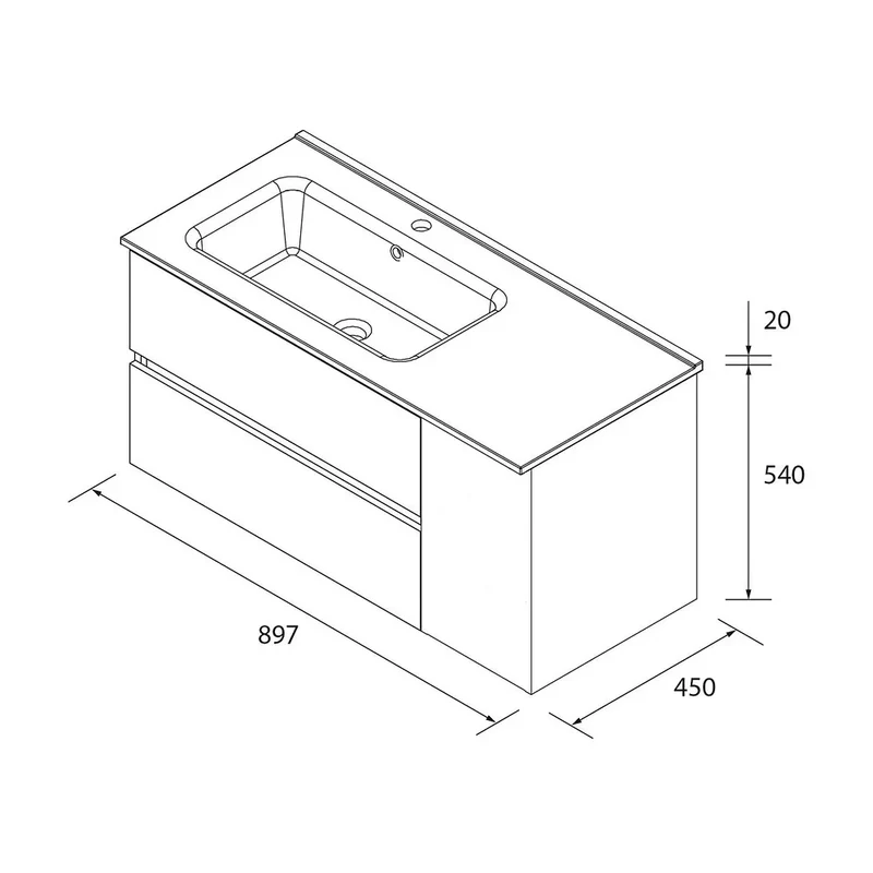 Mueble de Baño con Lavabo Salgar Bequia Plus 90 cm Blanco Mate