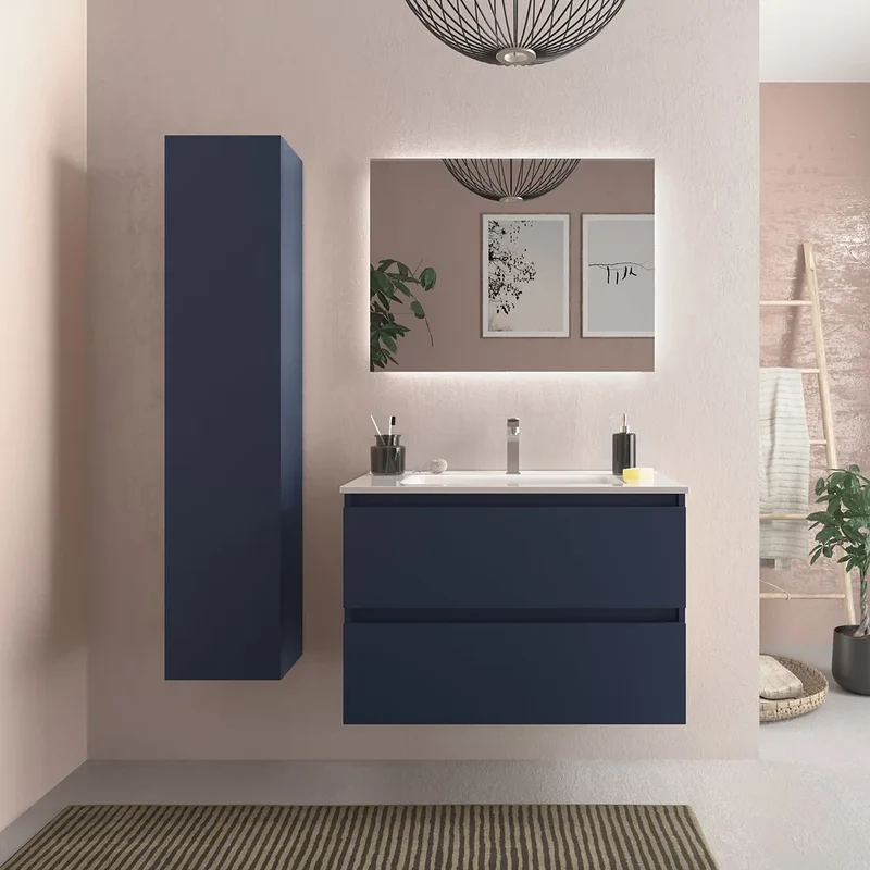 Mueble de Baño con Lavabo Salgar Bequia 80 cm Azul