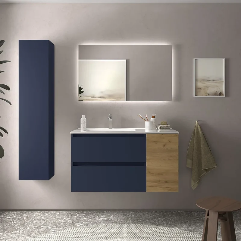 Mueble de Baño con Lavabo Salgar Bequia Plus 100 cm Azul