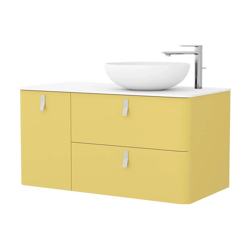 Mueble de Baño Lavabo sobre Encimera Salgar Uniiq 120 cm Amarillo Paja