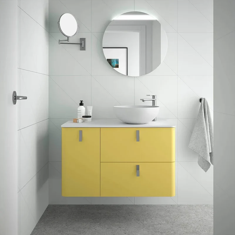 Mueble de Baño Lavabo sobre Encimera Salgar Uniiq 120 cm Amarillo Paja