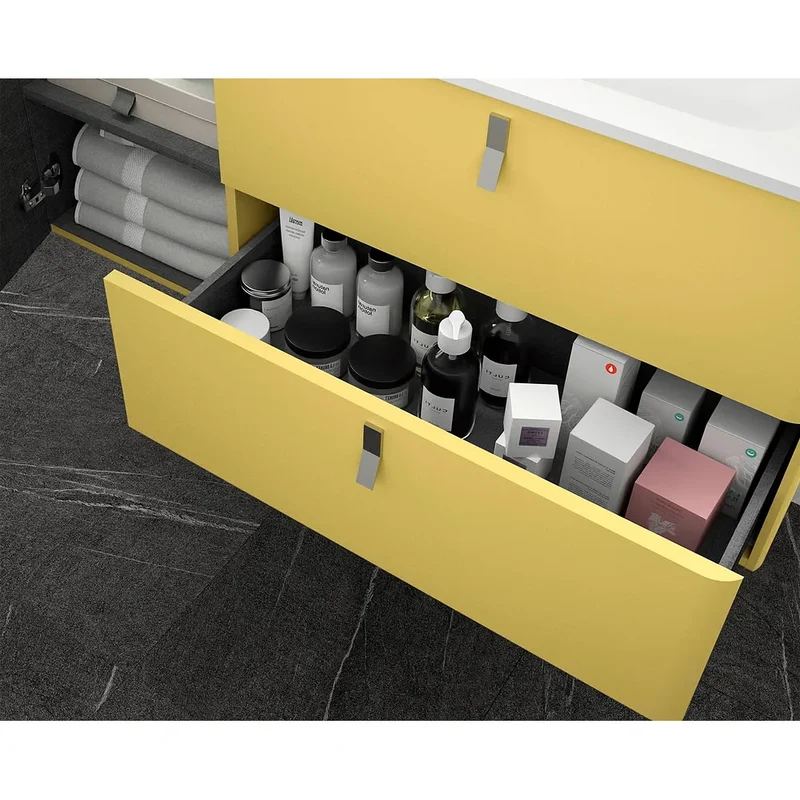 Mueble de Baño Lavabo sobre Encimera Salgar Uniiq 120 cm Amarillo Paja