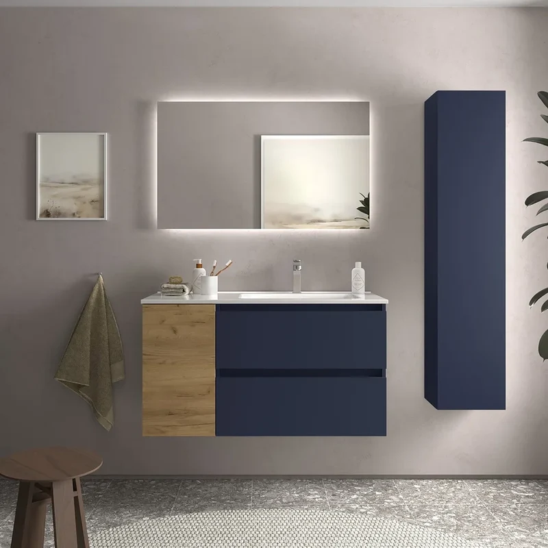 Mueble de Baño con Lavabo Salgar Bequia Plus 90 cm Azul