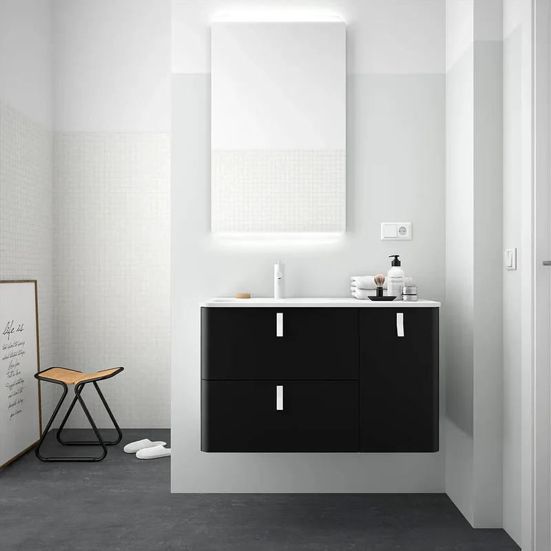 Mueble de Baño con Lavabo Salgar Uniiq 120 cm Negro Mate