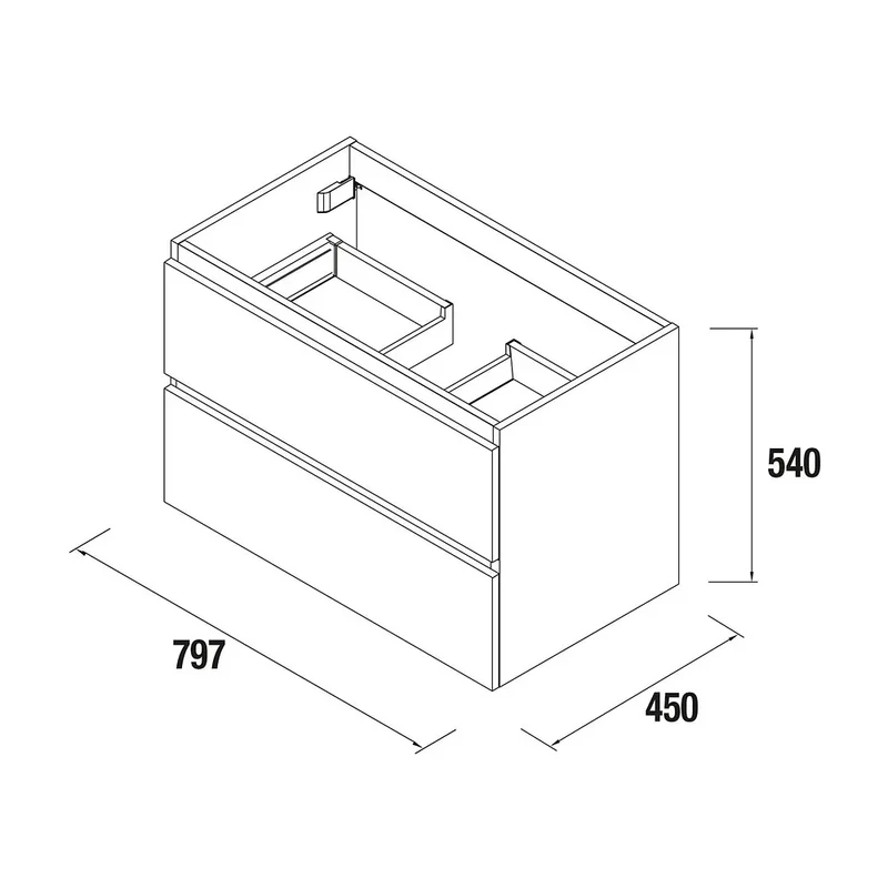 Mueble de Baño con Lavabo y 2 Cajones Salgar Spirit 80 cm Blanco Brillo