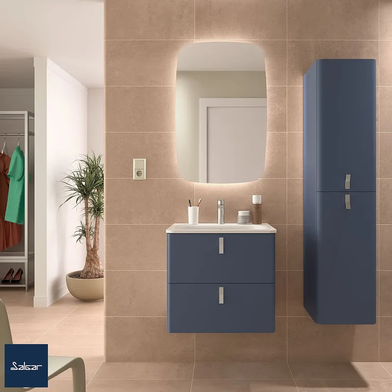 Mueble de Baño Suspendido con Lavabo y 2 Cajones Salgar Uniiq 60 cm
