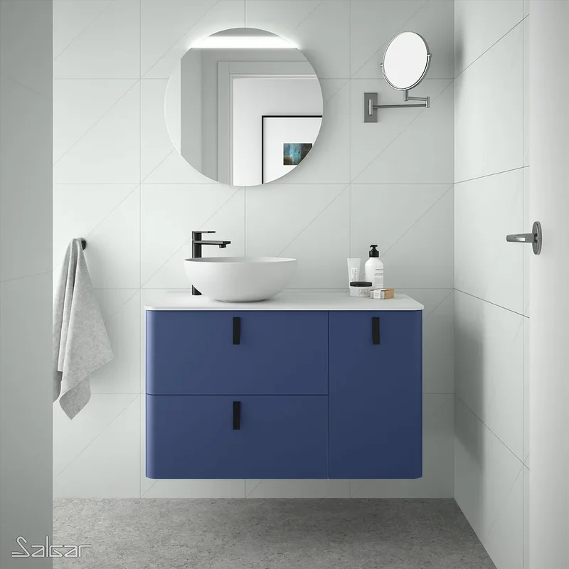 Mueble de Baño Lavabo sobre Encimera Salgar Uniiq 120 cm Azul