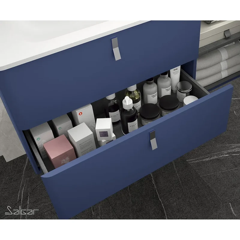 Mueble de Baño Lavabo sobre Encimera Salgar Uniiq 120 cm Azul