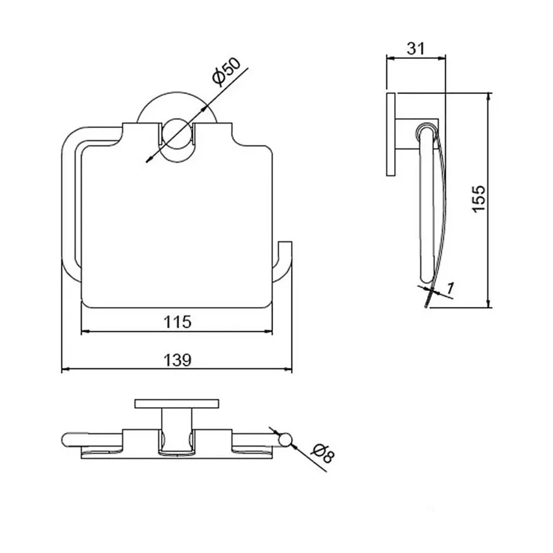 Portarrollos de Pared Salgar Cromo