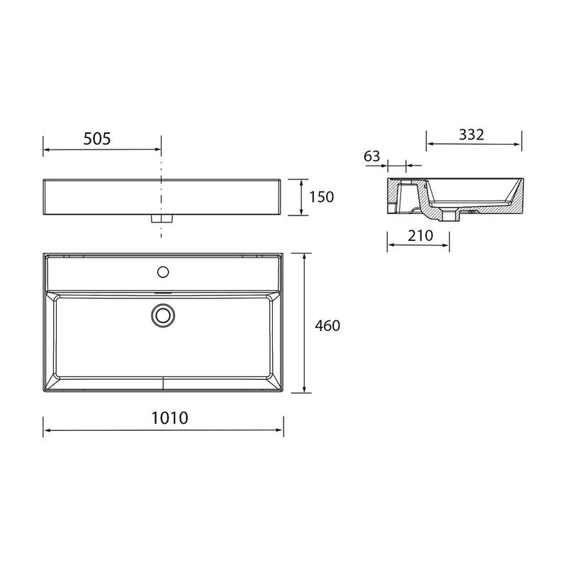 Mueble de Baño con Patas con Lavabo y 3 Cajones Salgar Spirit 100 cm Blanco Brillo