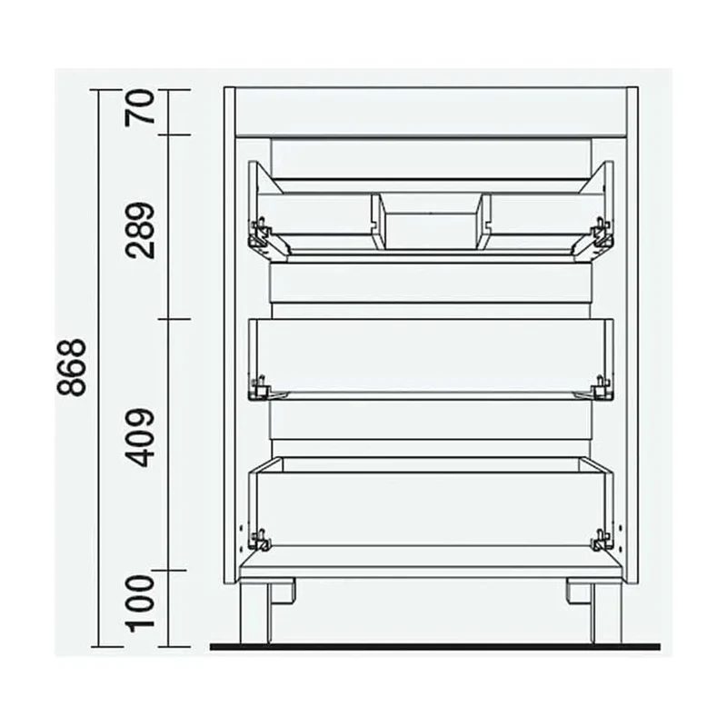 Mueble de Baño con Patas con Lavabo y 3 Cajones Salgar Spirit 100 cm Blanco Brillo