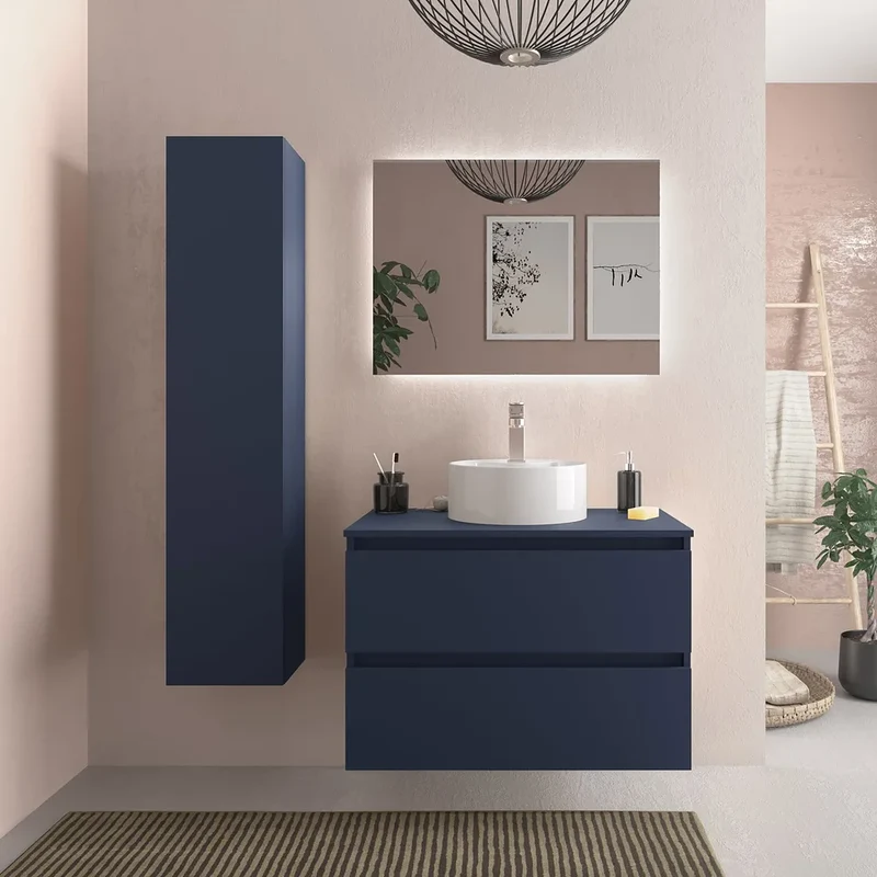 Mueble de Baño Lavabo sobre Encimera Salgar Bequia 80 cm Azul