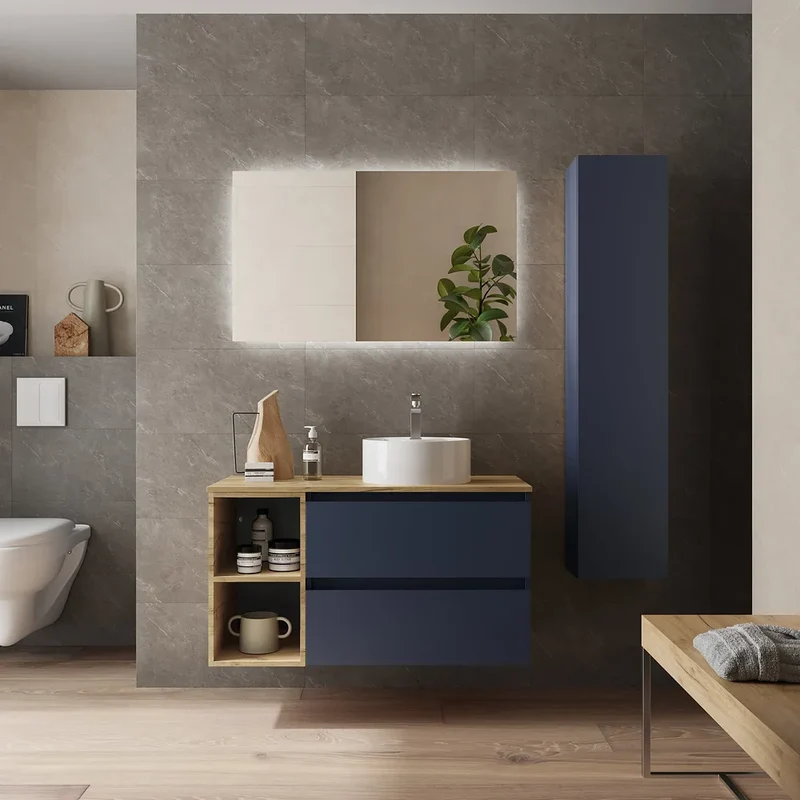 Mueble de Baño Lavabo sobre Encimera Salgar Bequia Plus 90 cm Azul