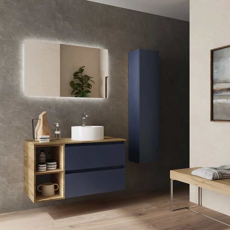 Mueble de Baño Lavabo sobre Encimera Salgar Bequia Plus 90 cm Azul