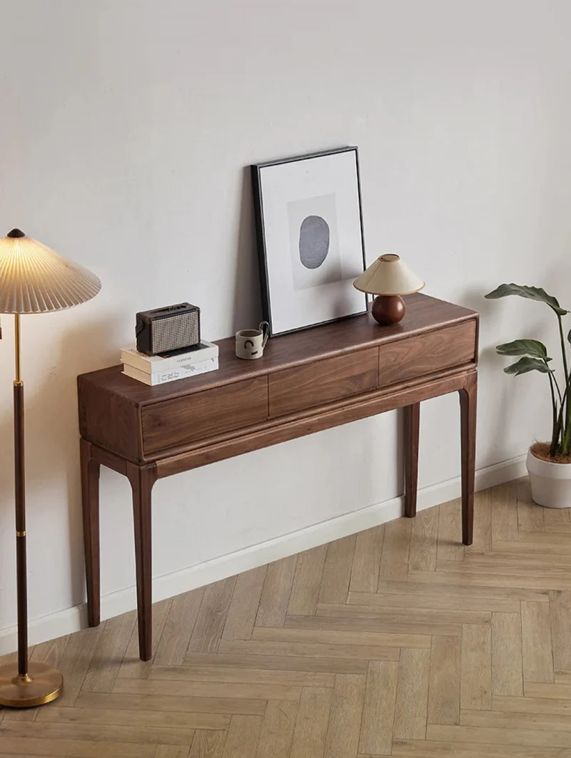 Cypress Entryway Solid Walnut Wood Console Table